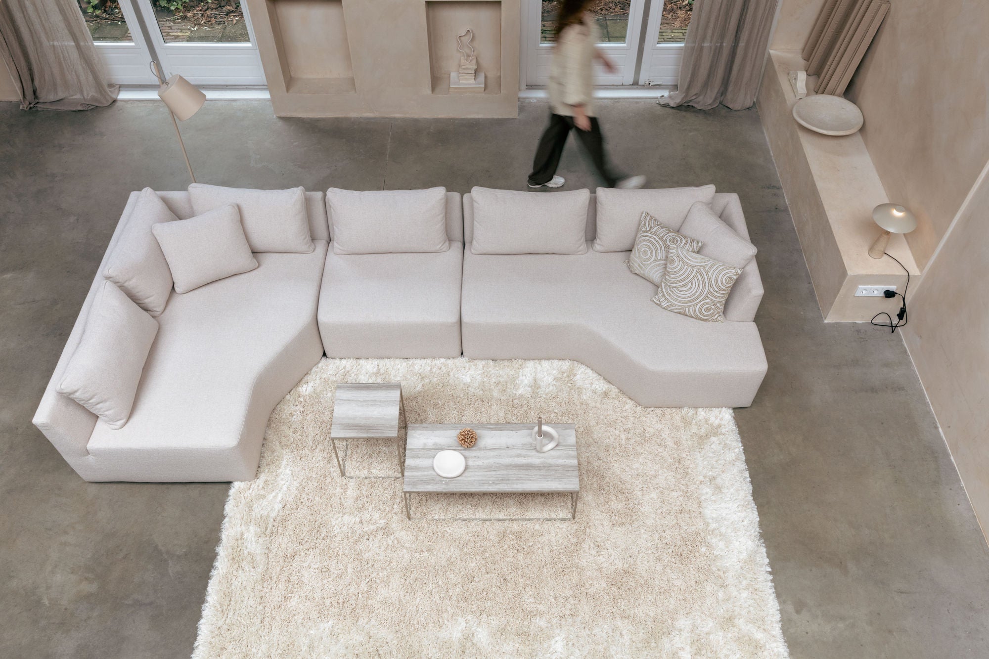 Zuiver Stray Grey Marble Rectangle Coffee Table